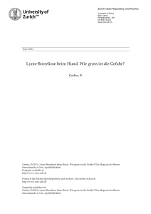 Lyme-Borreliose beim Hund. Wie gross ist die Gefahr?