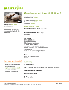 Zebrakuchen mit Guss (Ø 20-22 cm)