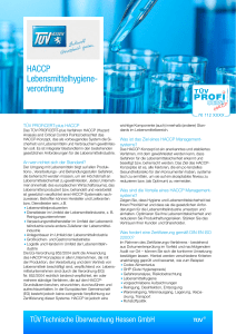 HACCP Lebensmittelhygiene- verordnung