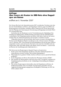 BUWD Nr. 72 Anfrage über Luzern als Knoten im SBB
