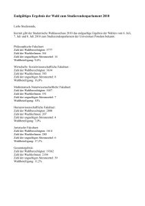 Endg&uuml;ltiges Ergebnis der Wahl zum Studierendenparlament