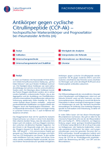 Antikörper gegen cyclische Citrullinpeptide (CCP-Ak)