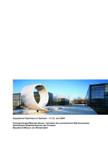 Symposium Passivhaus in Sachsen &ndash; 11./12. Juni 2004 Vortrag