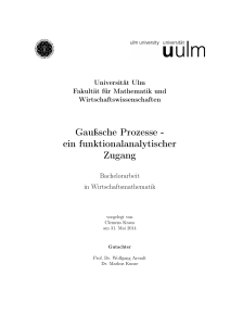 Gau&szlig;sche Prozesse - ein funktionalanalytischer Zugang