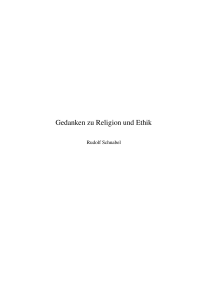 Gedanken zu Religion und Ethik