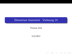 Elementare Geometrie Vorlesung 14
