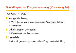 Grundlagen der Programmierung (Vorlesung 14)