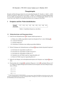 UE Statistik 1, WS 2015, letztes Update am 4. Oktober 2015