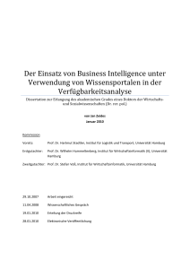 Der Einsatz von Business Intelligence unter Verwendung von