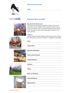 Schweizer Werte mit Milch