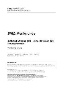 SWR2 Musikstunde Richard Strauss 150