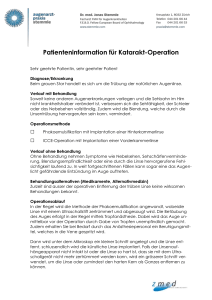 Patienteninformation für Katarakt-Operation - augenarzt