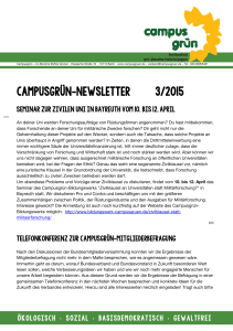 Campusgrün-Newsletter 3/2015