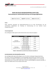 Power One Aurora Stringwechselrichter mit HF Trafo