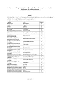 Neufassung der Anlage 1 zu § 7 Abs. 3 der Satzung des