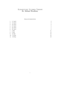 Elementary Number Theory