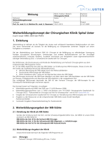 Weiterbildungskonzept der Chirurgischen Klinik Spital Uster