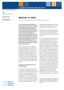 Wahlen in Mali - Konrad-Adenauer