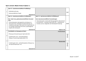 Stand: 11.4.2017 Sport Lehramt: Master Entwurf (Option 1)