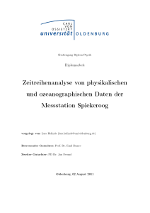 Zeitreihenanalyse von physikalischen und