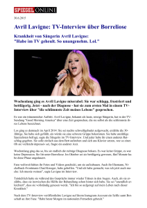 Avril Lavigne: TV-Interview &uuml;ber Borreliose