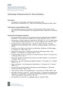 Vollständige Publikationsliste Dr. Roman Brotbeck