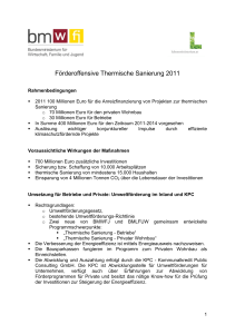 Förderoffensive Thermische Sanierung 2011