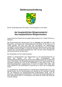 Stellenausschreibung - Verbandsgemeinde Winnweiler