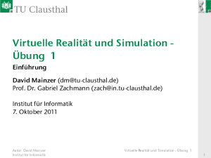 Virtuelle Realität und Simulation - Übung 1