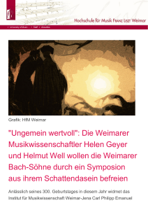 Die Weimarer Musikwissenschaftler Helen Geyer und Helmut Well