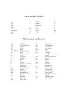 Astronomische Symbole Abkürzungen und Symbole