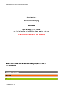 Modulhandbuch zum Masterstudiengang Architektur