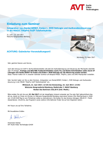 Einladung zum Seminar - AVT Audio Video Technologies GmbH