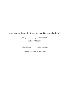 Automaten, Formale Sprachen und