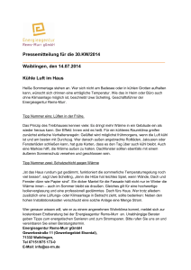 Pressemitteilung für die 30.KW/2014 Waiblingen, den 14.07.2014