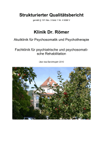 Strukturierter Qualitätsbericht Klinik Dr. Römer