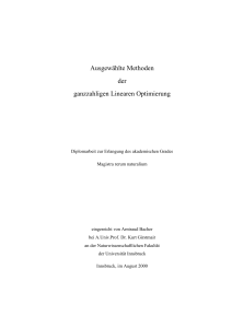 Ausgewählte Methoden der ganzzahligen Linearen Optimierung