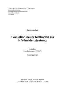 Evaluation neuer Methoden zur HIV-Inzidenztestung