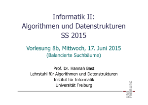 Informatik II: Algorithmen und Datenstrukturen SS 2015