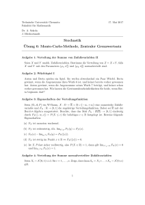 Stochastik Übung 6: Monte-Carlo-Methode, Zentraler