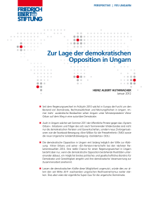 Zur Lage der demokratischen Opposition in Ungarn