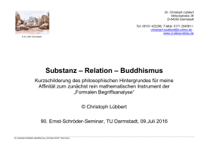 Substanz – Relation – Buddhismus - Ernst-Schröder