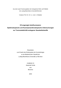 UV-angeregte Autofluoreszenz - Elektronische Hochschulschriften