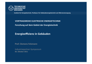 Energieeffizienz in Gebäuden - Fakultät Elektrotechnik und