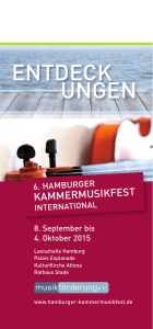 6. Hamburger Kammermusikfest Hamburg 2015