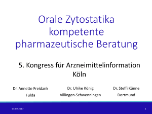 Orale Zytostatika kompetente pharmazeutische Beratung