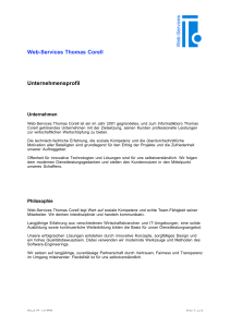 Web-Services Thomas Corell Unternehmensprofil