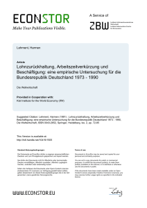 Lohnzurückhaltung, Arbeitszeitverkürzung und