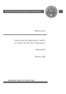 Untersuchung der dielektrischen Funktion von Gläsern bei sehr