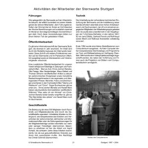 Aktivitäten der Mitarbeiter der Sternwarte Stuttgart, in : Festschrift